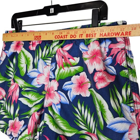 Zara Man Floral Print Swim Trunks Navy Multicolor Tropical‎ Mesh Lining XL - Picture 5 of 8